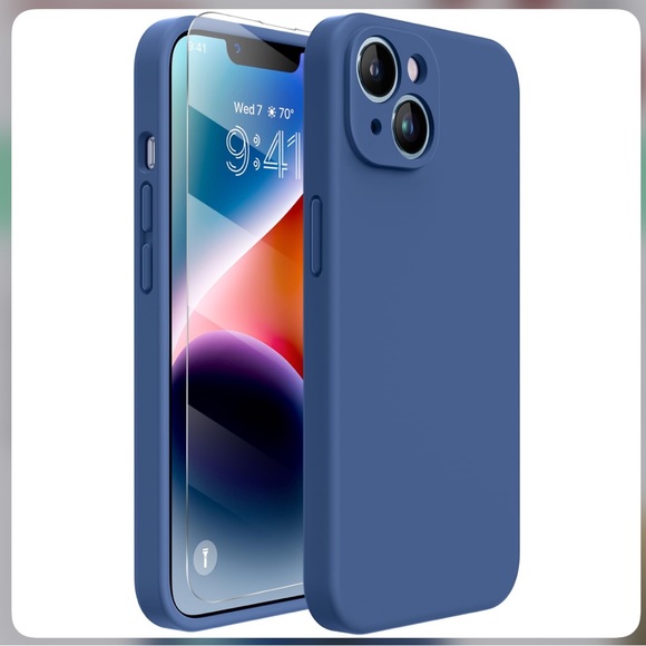 iPhone 14 Liquid Silicone Protective Case (Screen Protector included)-BLUE - Picture 4 of 4